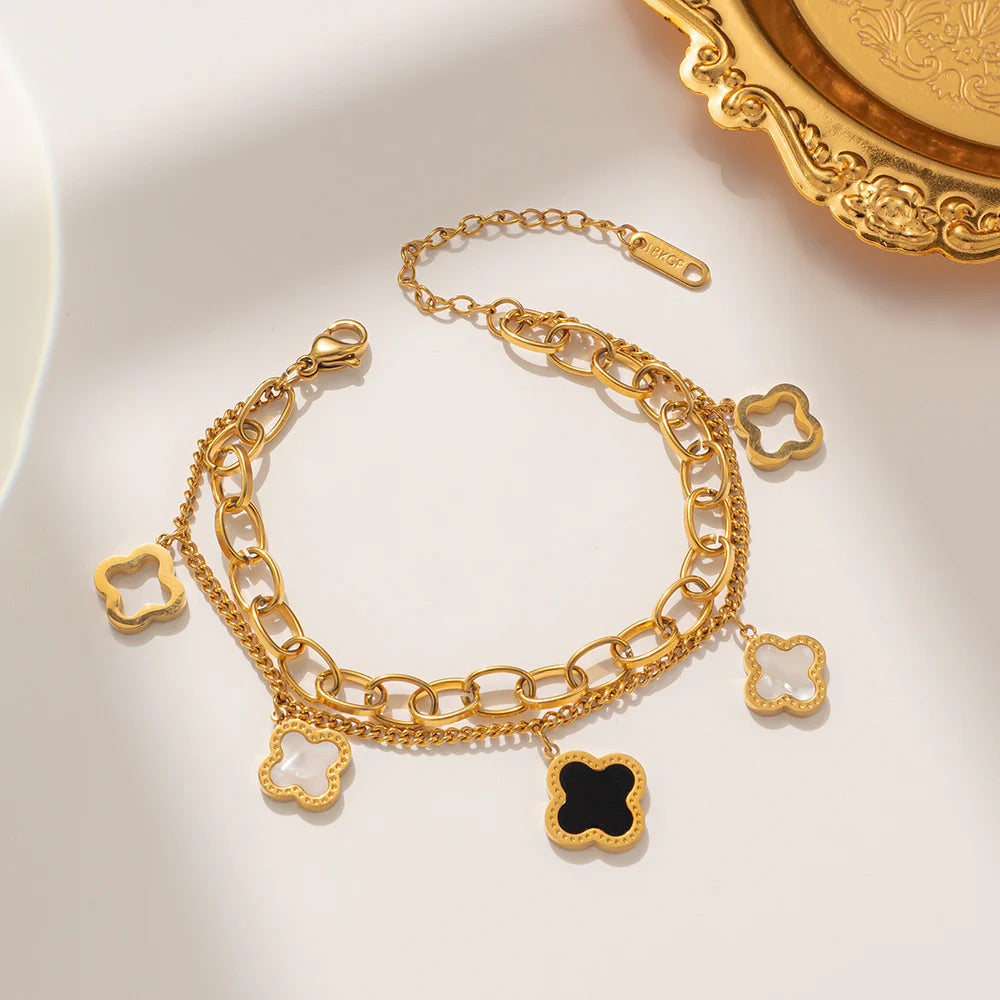 Lucky Layered Clover Bracelet