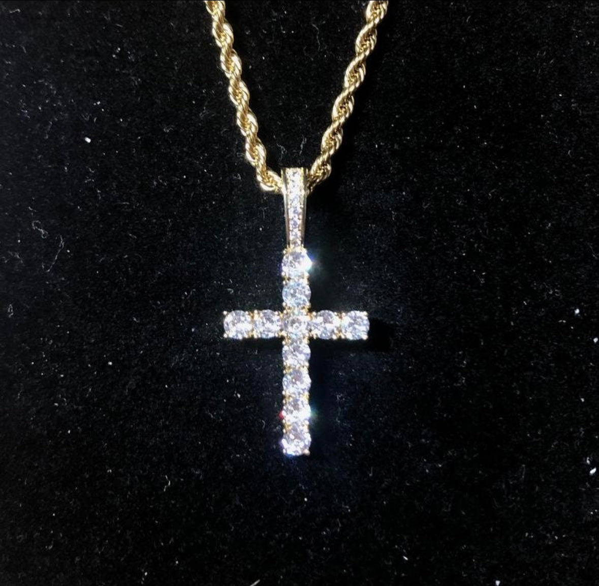 Crystal Pendant Cross Necklace