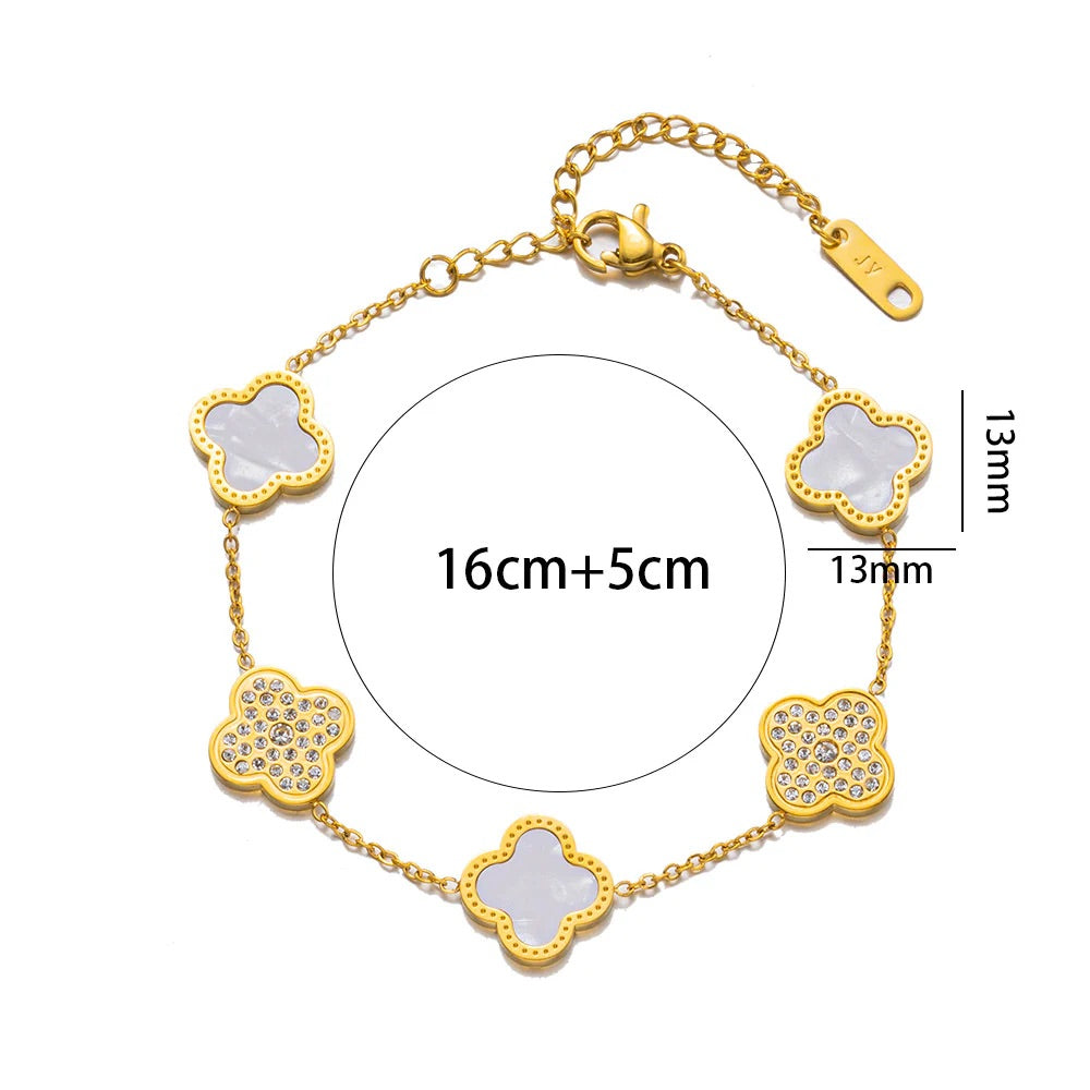 Lucky Clover and Diamond Bracelets