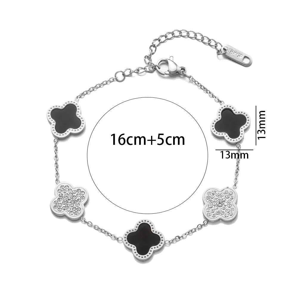 Lucky Clover and Diamond Bracelets