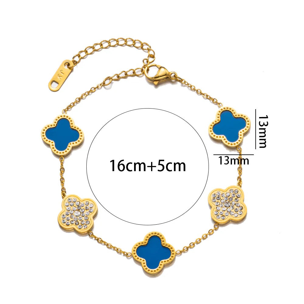 Lucky Clover and Diamond Bracelets