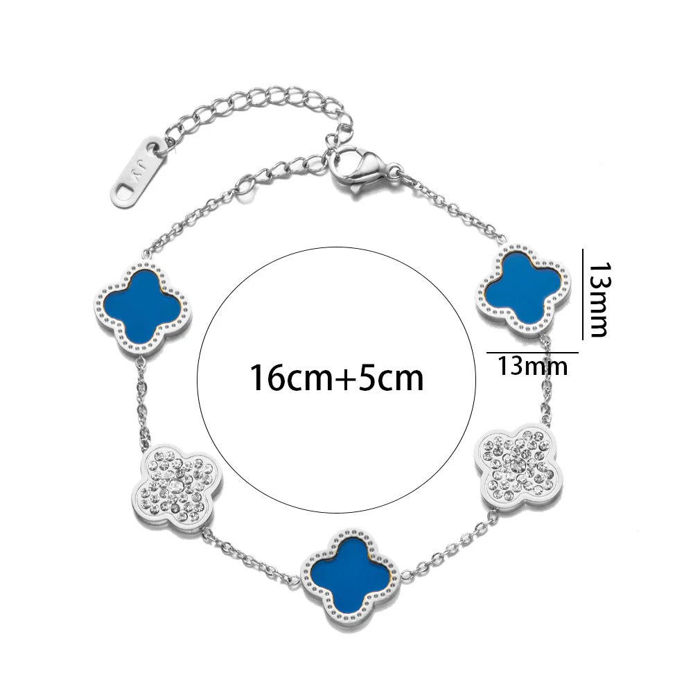 Lucky Clover and Diamond Bracelets