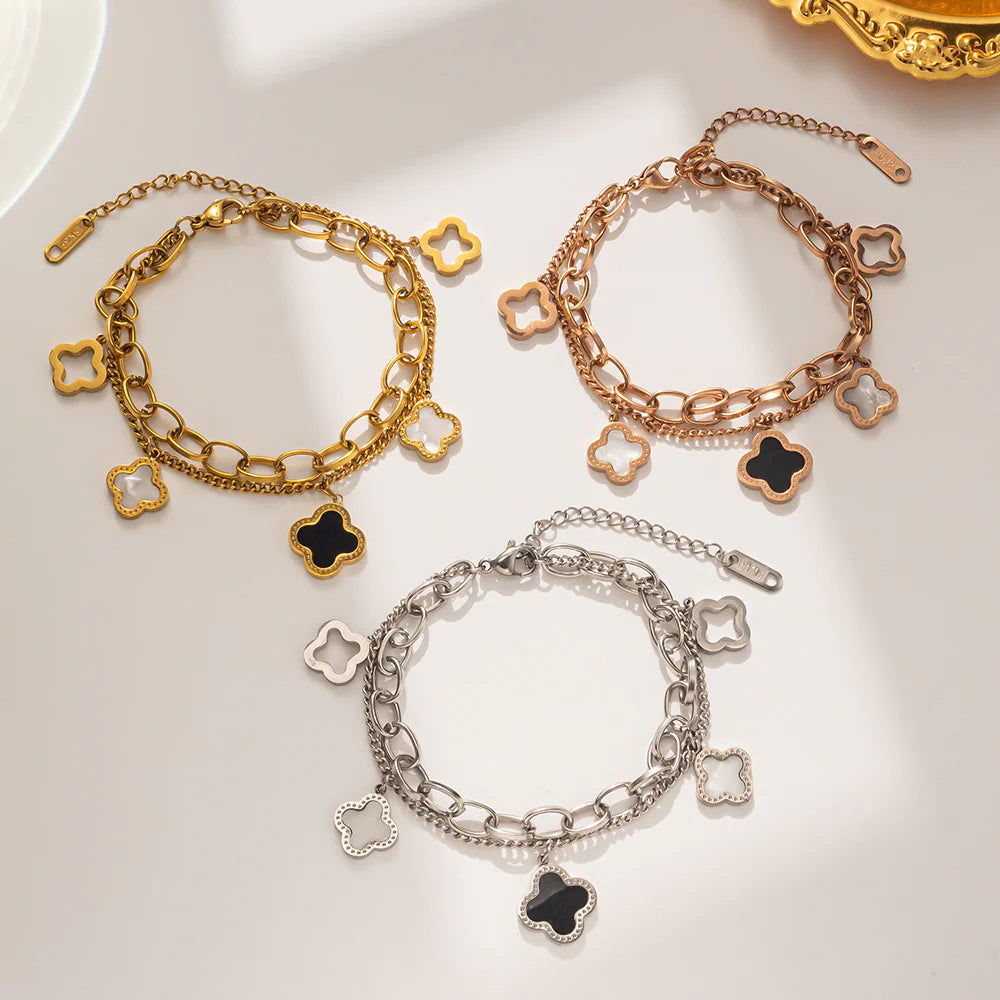 Lucky Layered Clover Bracelet