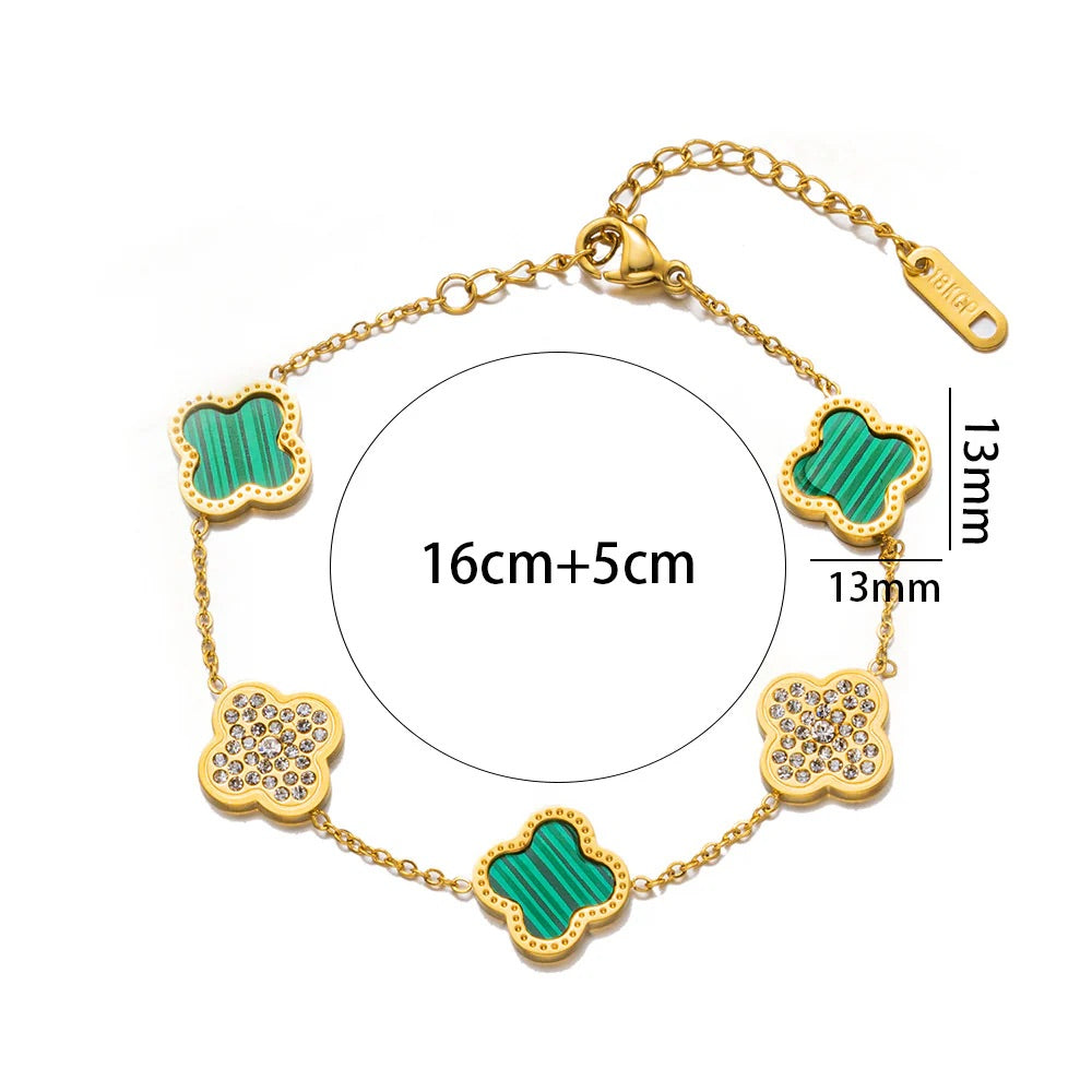 Lucky Clover and Diamond Bracelets