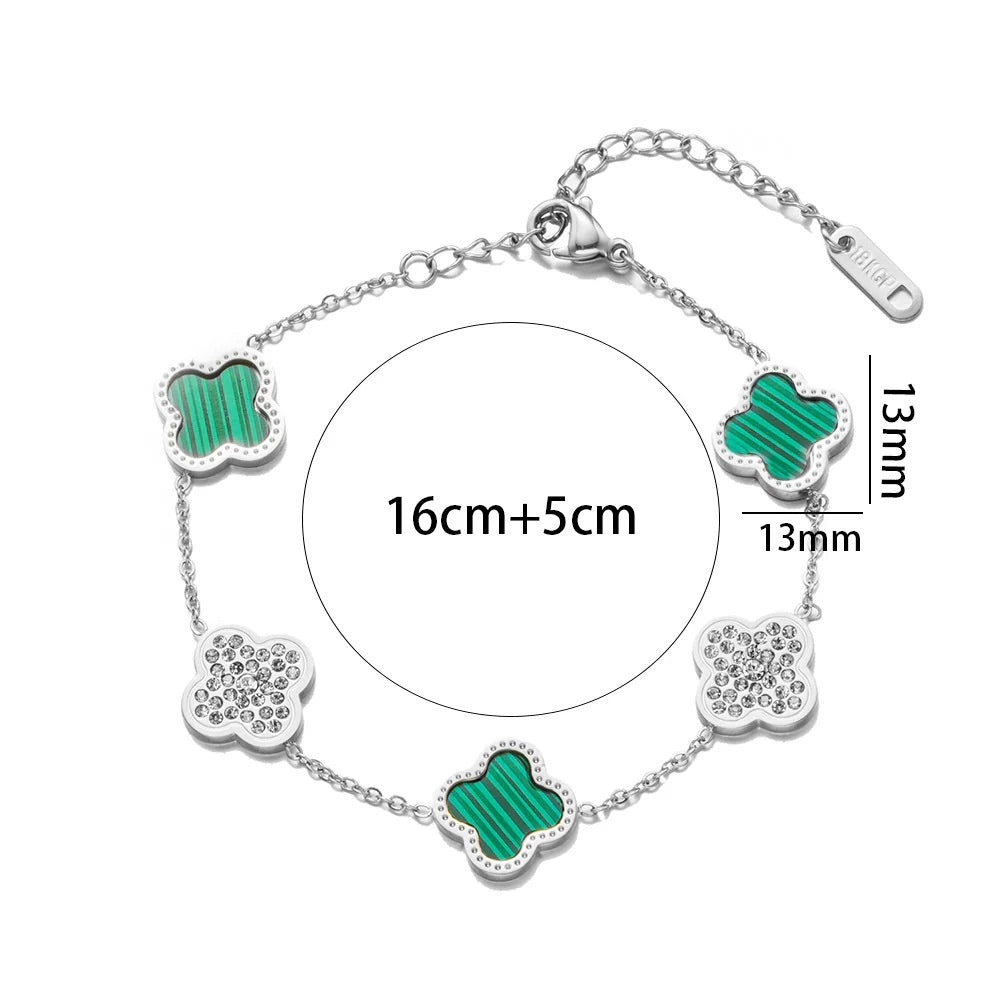 Lucky Clover and Diamond Bracelets