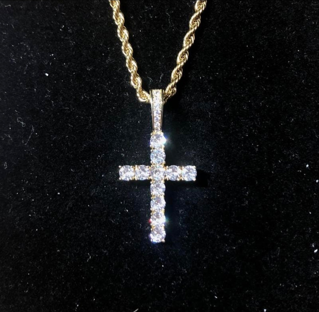 Crystal Pendant Cross Necklace