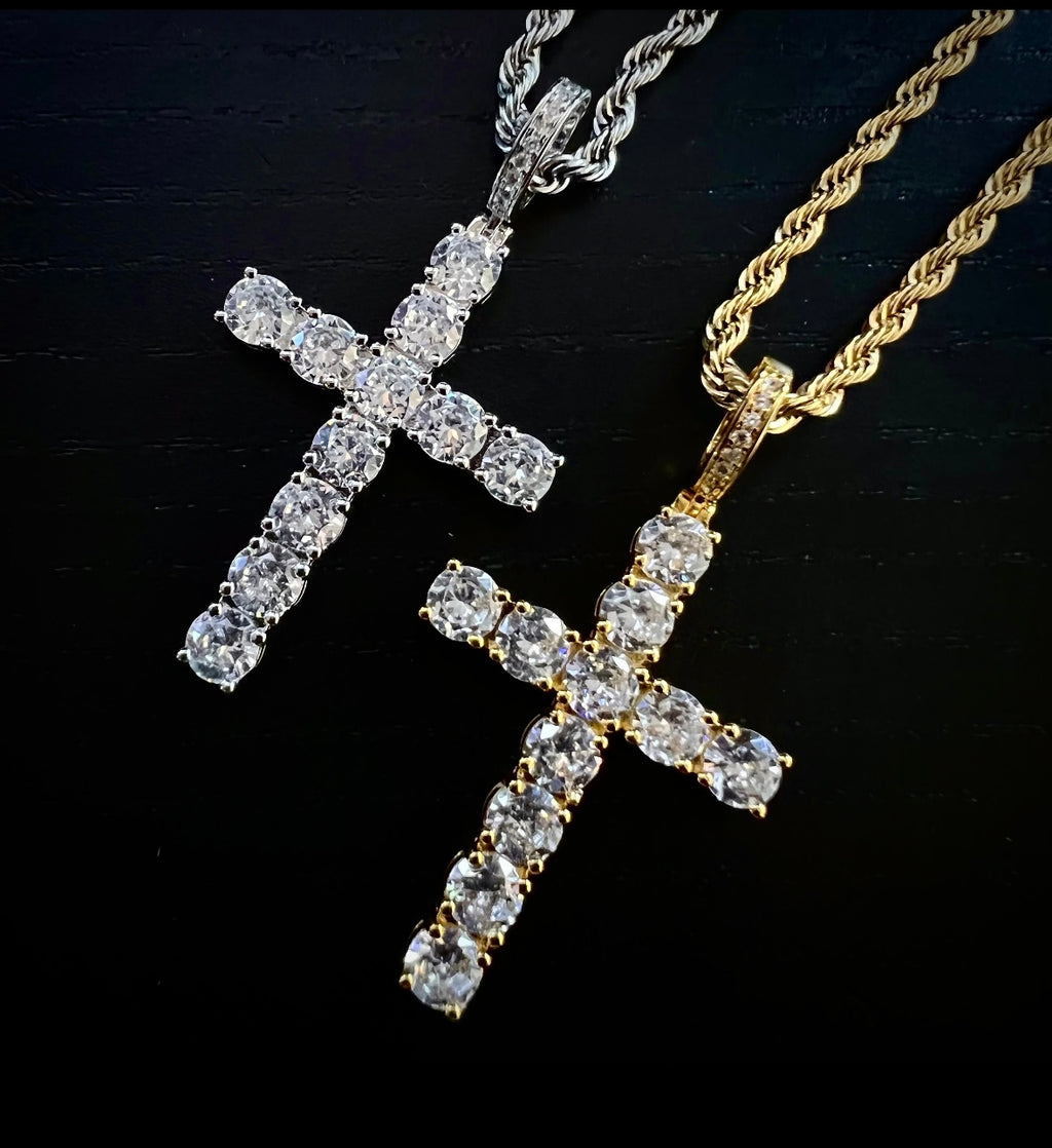 Crystal Pendant Cross Necklace
