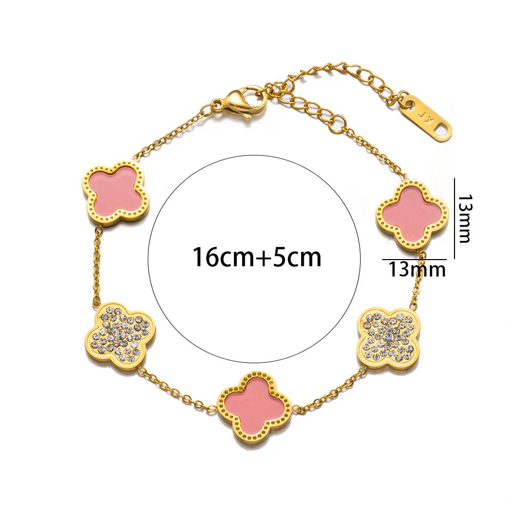 Lucky Clover and Diamond Bracelets