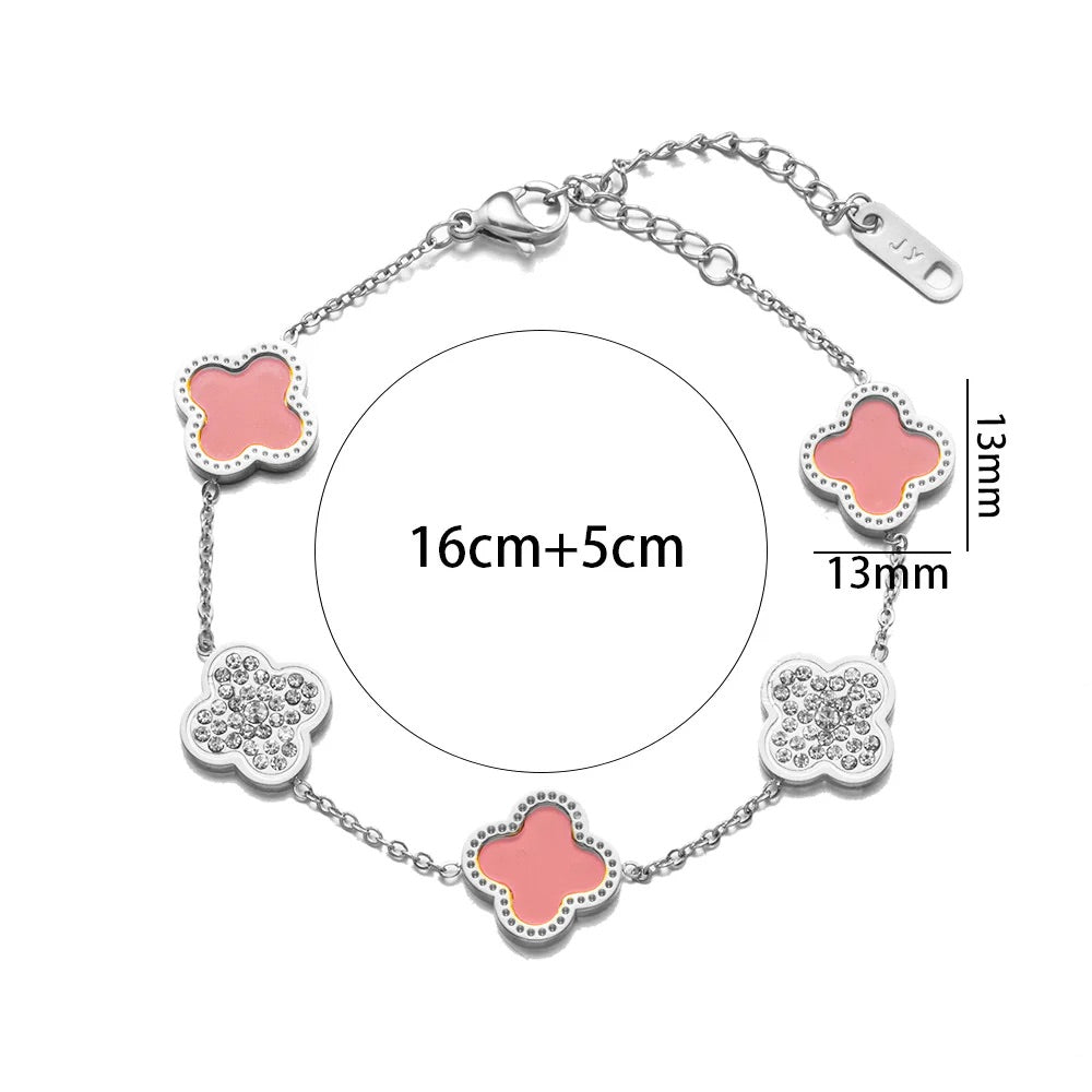 Lucky Clover and Diamond Bracelets