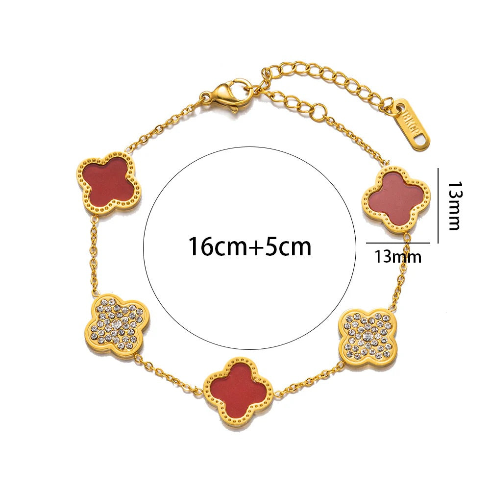 Lucky Clover and Diamond Bracelets