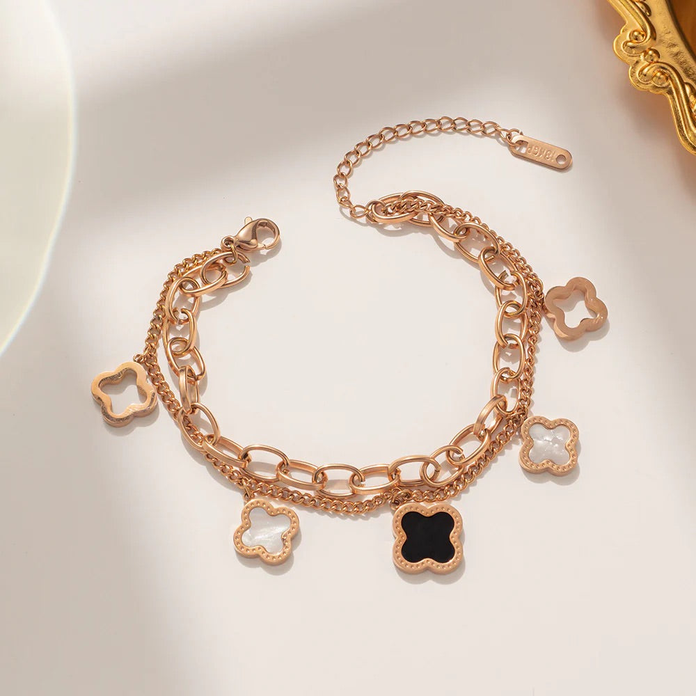 Lucky Layered Clover Bracelet