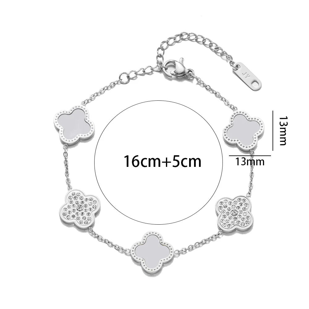 Lucky Clover and Diamond Bracelets
